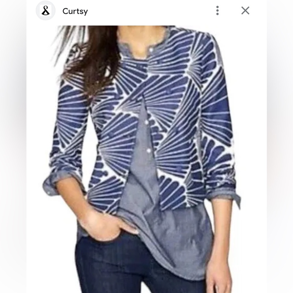 J.crew fanfare jacket in navy and white. NWT. Retail 170